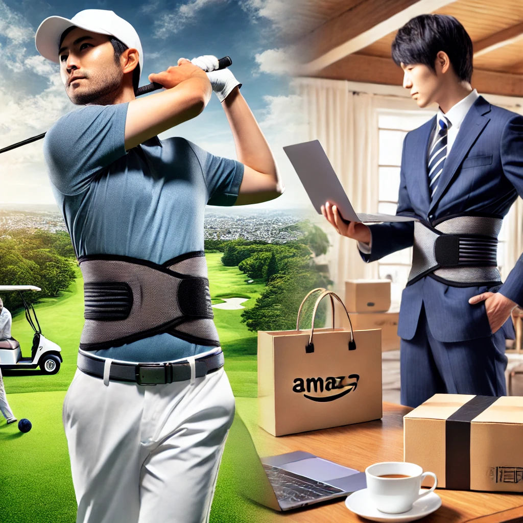 A-Japanese-golfer-wearing-a-Core-Energy-belt-showing-the-support-it-provides-to-his-lower-back-during-a-swing-in-a-scenic-golf-course.-The-focus-.webp