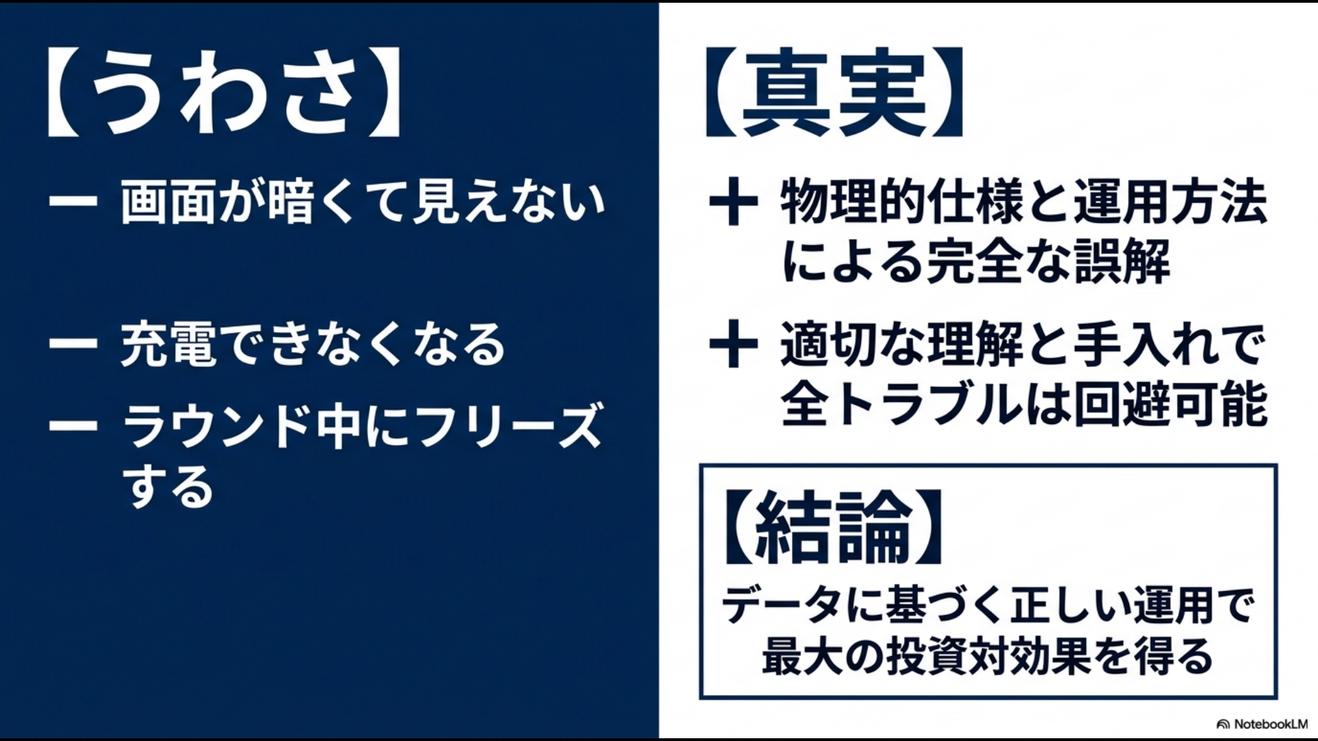 ボイスキャディT9に関する画面の暗さやフリーズといった噂と物理的仕様による真実の比較表