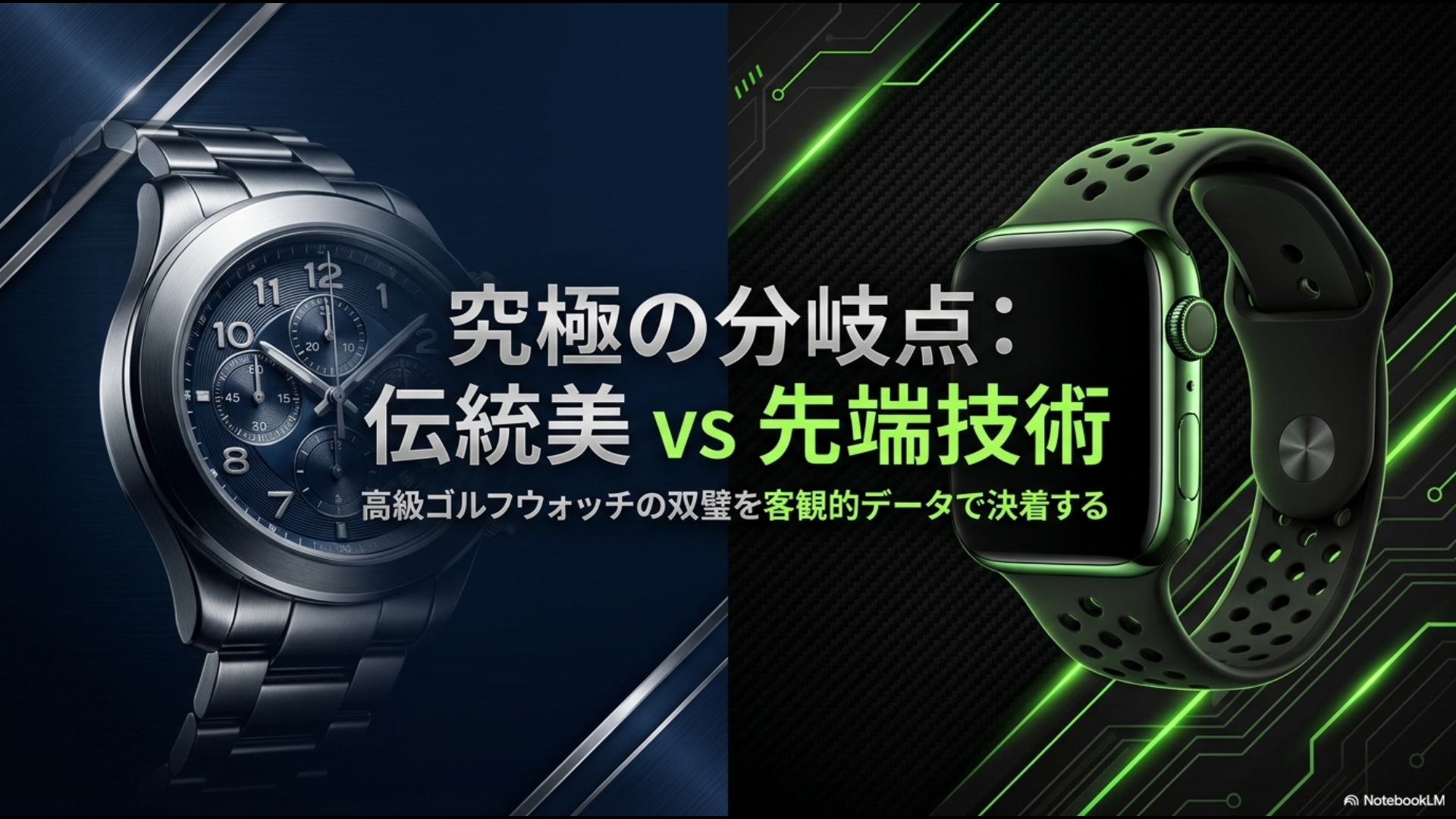 タグホイヤーとガーミンS70の高級ゴルフウォッチのデザインと特徴を比較するイメージ画像