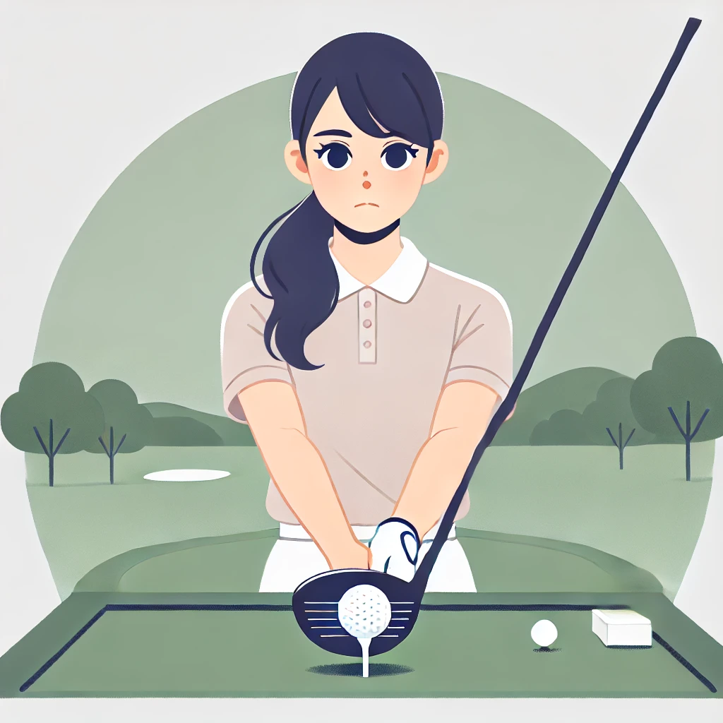 A-clean-and-simple-illustration-of-a-Japanese-female-golfer-in-her-20s-focusing-before-a-driver-shot-showing-calm-and-concentration.-She-stands-confi.webp