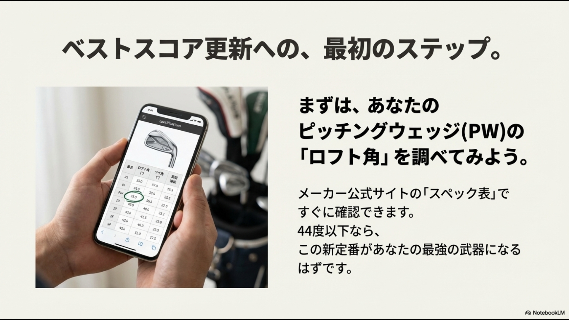 メーカー公式サイトでピッチングウェッジのロフト角を調べて50度・56度を導入する手順