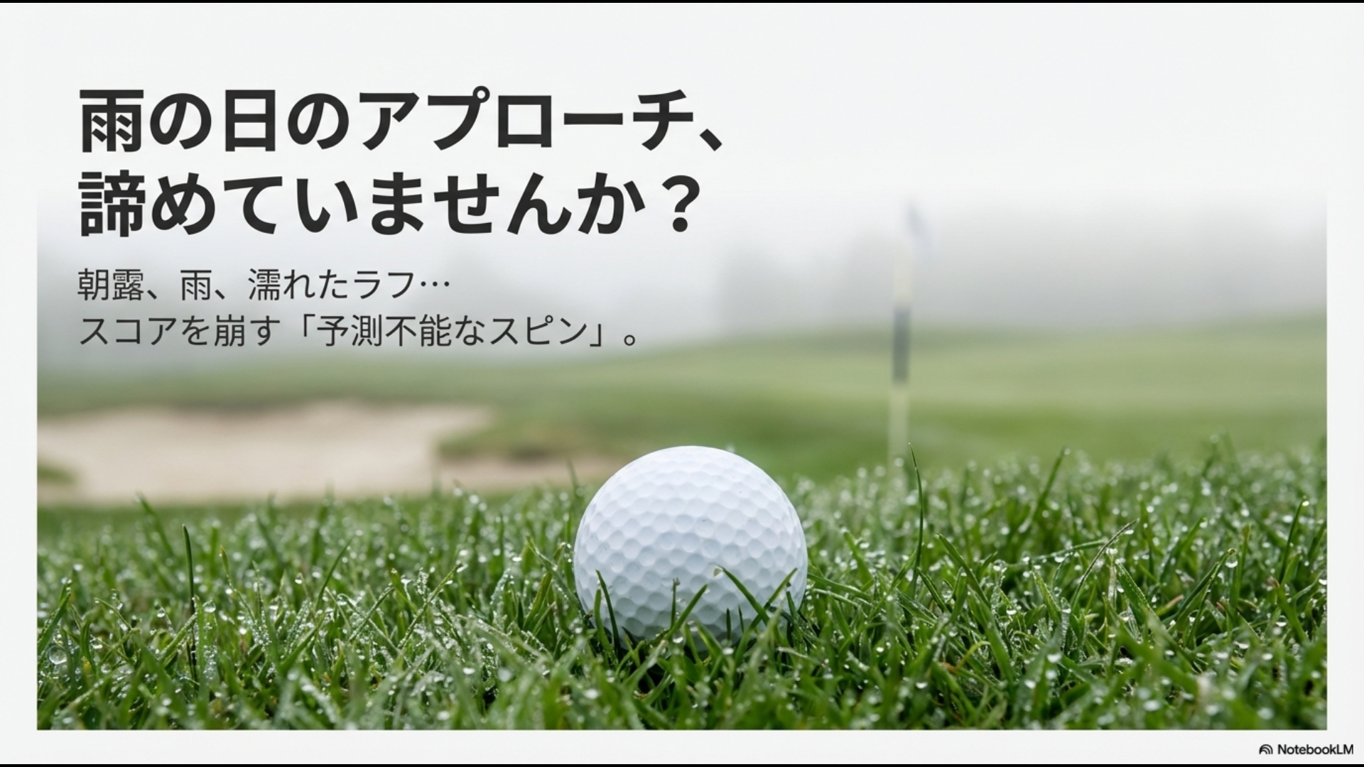 雨の日のアプローチや濡れたラフでの予測不能なスピンに悩む様子