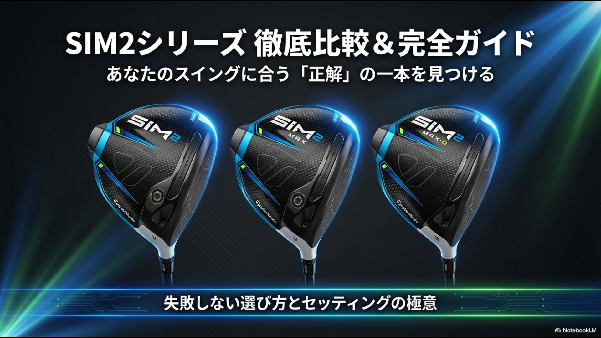 テーラーメイドSIM2、SIM2 MAX、SIM2 MAX-Dの3モデルが並んだ比較ガイドのメインビジュアル
